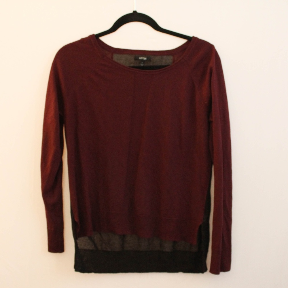 Burgundy and Black Sweater